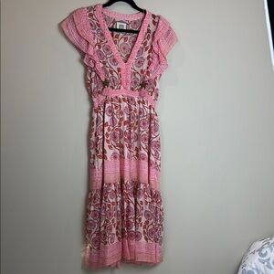 Bell Pink V-Neck Dress